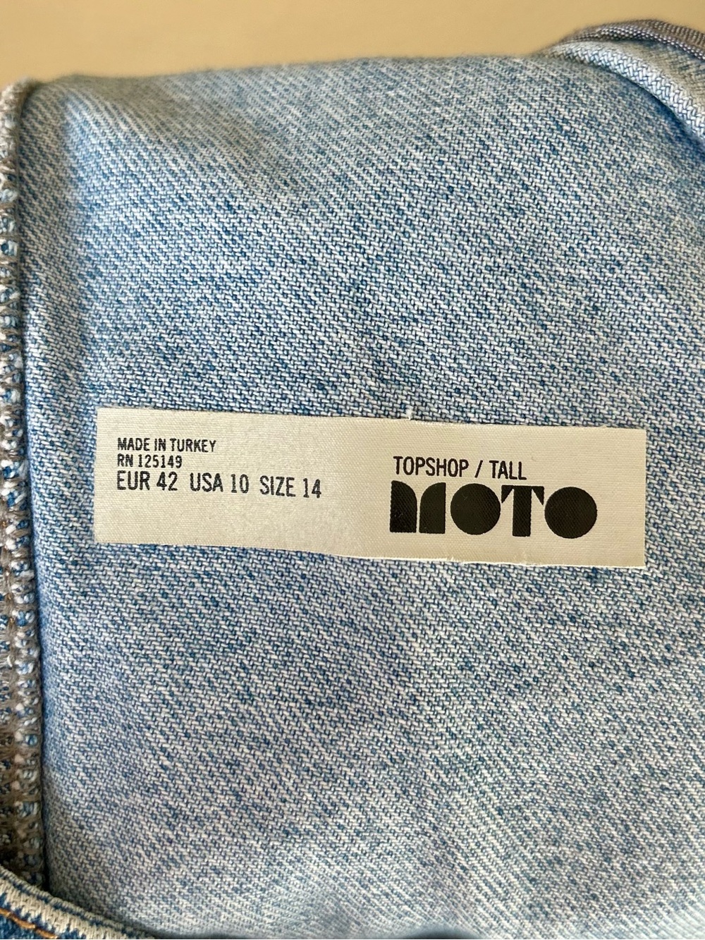 Top Shop Denim Zip-Front Pinafore Mini Dress in Medium Blue Size 10L - Picture 8 of 10